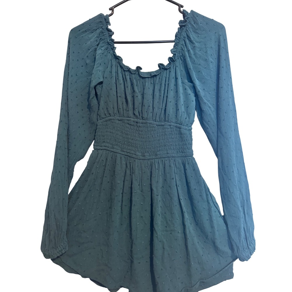 HOLLISTER‎ Women's XS Deep Green Forest Fairy Goblincore Cottagecore Romper - Picture 2 of 8